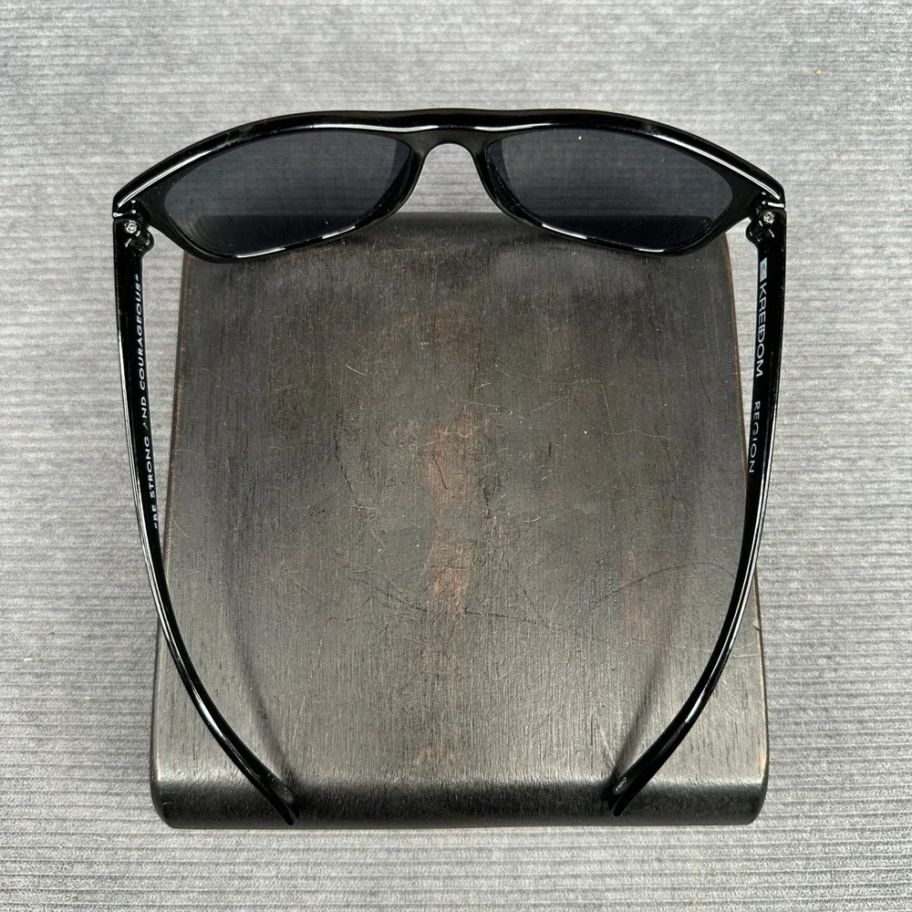 KREEDOM Region Sunglasses Black Plastic Frame Dark Tinted Lenses Logo Detail Y2k